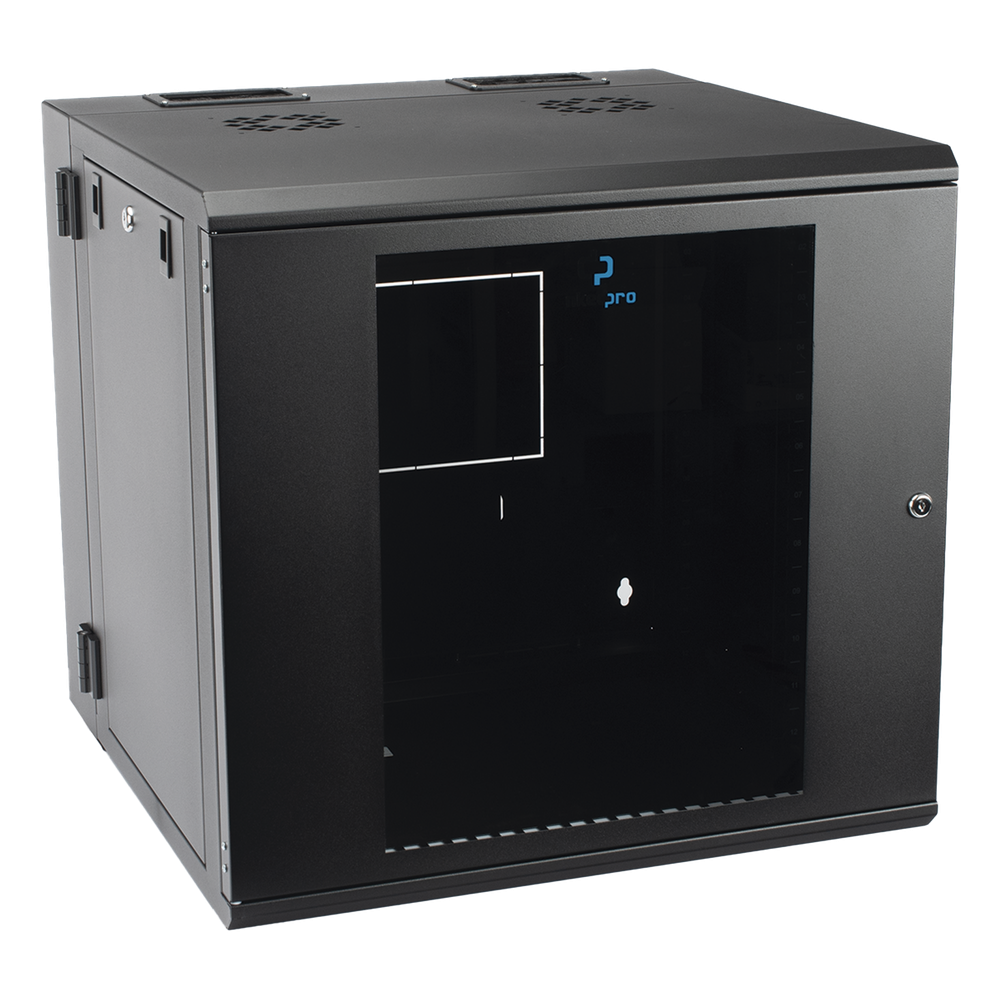 Gabinete Abatible de Pared (Con Marco Trasero) con Rack 19" de 12 Unidades. Ventana de Cristal Templado. - Imagen 3