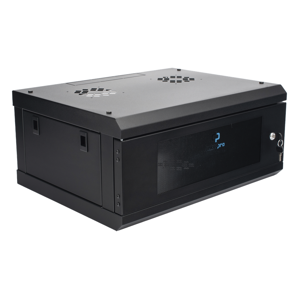 Gabinete de Pared con Puerta de Cristal Templado, 455 mm de Profundidad, 4U Rack de 19 in, Acero Reforzado - Imagen 3