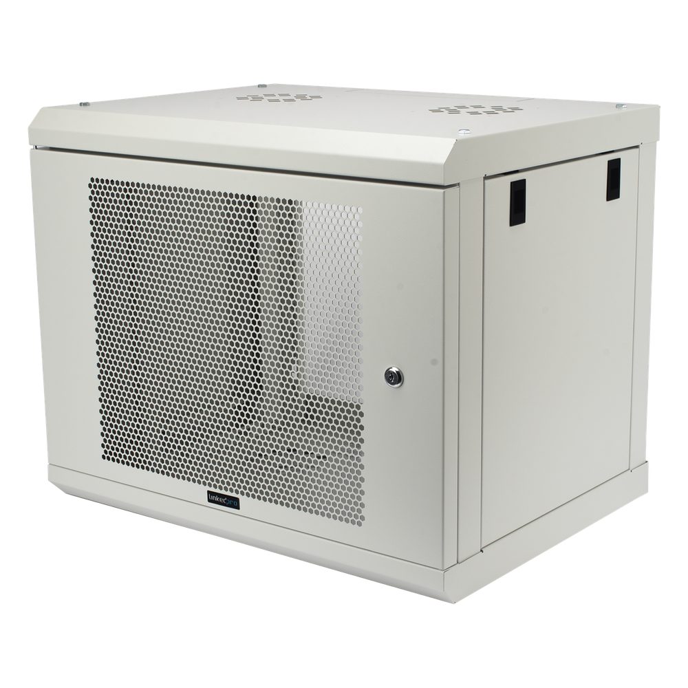 Gabinete de Pared de 9U con Puerta Perforada 455 mm de Profundidad, Rack de 19'', Acero Reforzado Color Blanco - Imagen 3
