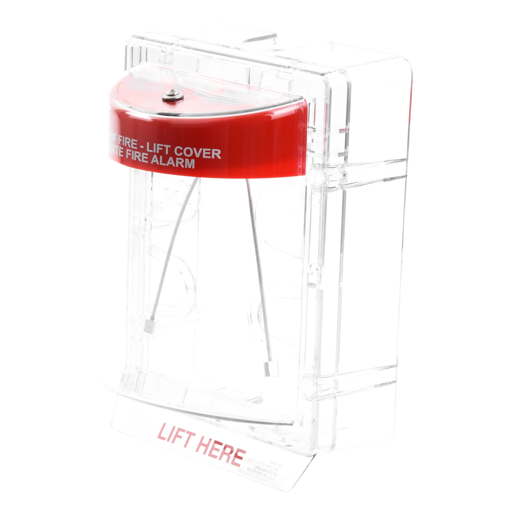 Cubierta Protectora Serie Stopper II® De Policarbonato, Con Bocina, Espaciador Transparente, Montaje en Superficie, Etiqueta en Inglés - Imagen 3