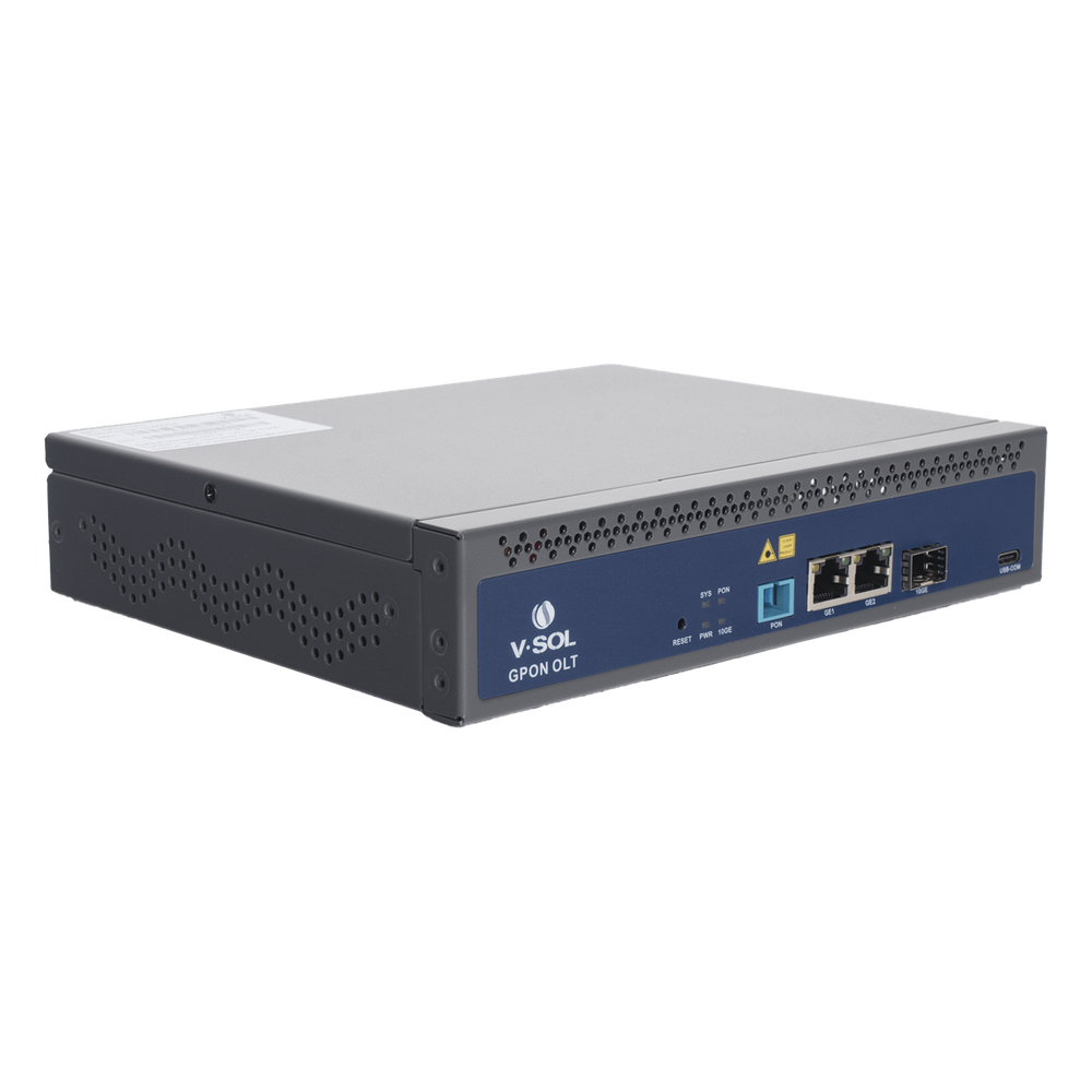 OLT de 1 puerto GPON SC/UPC + 3 puertos Uplink (2 puertos Gigabit Ethernet + 1 puerto SFP/SFP+), Fuente de alimentación redundante AC/DC , hasta 128 ONUS - Imagen 3