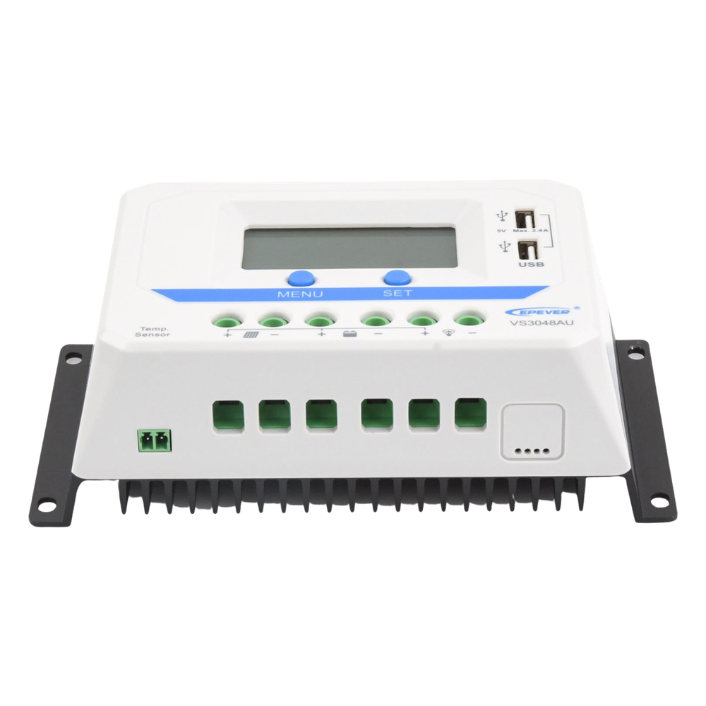 Controlador Solar PWM / 30A / 12/24V/36/48V / Doble USB / Pantalla LCD / Tierra Positivo Común - Imagen 3