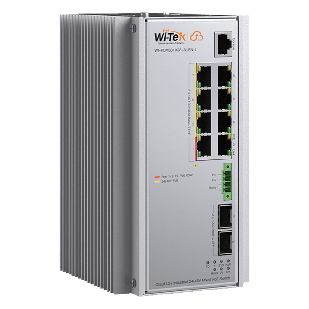 Switch Industrial Administrable Gigabit con 2 Puertos PoE bt + 6 Puertos PoE af/at o 24 V Pasivo + 2 SFP Gigabit, 240 W - Imagen 3