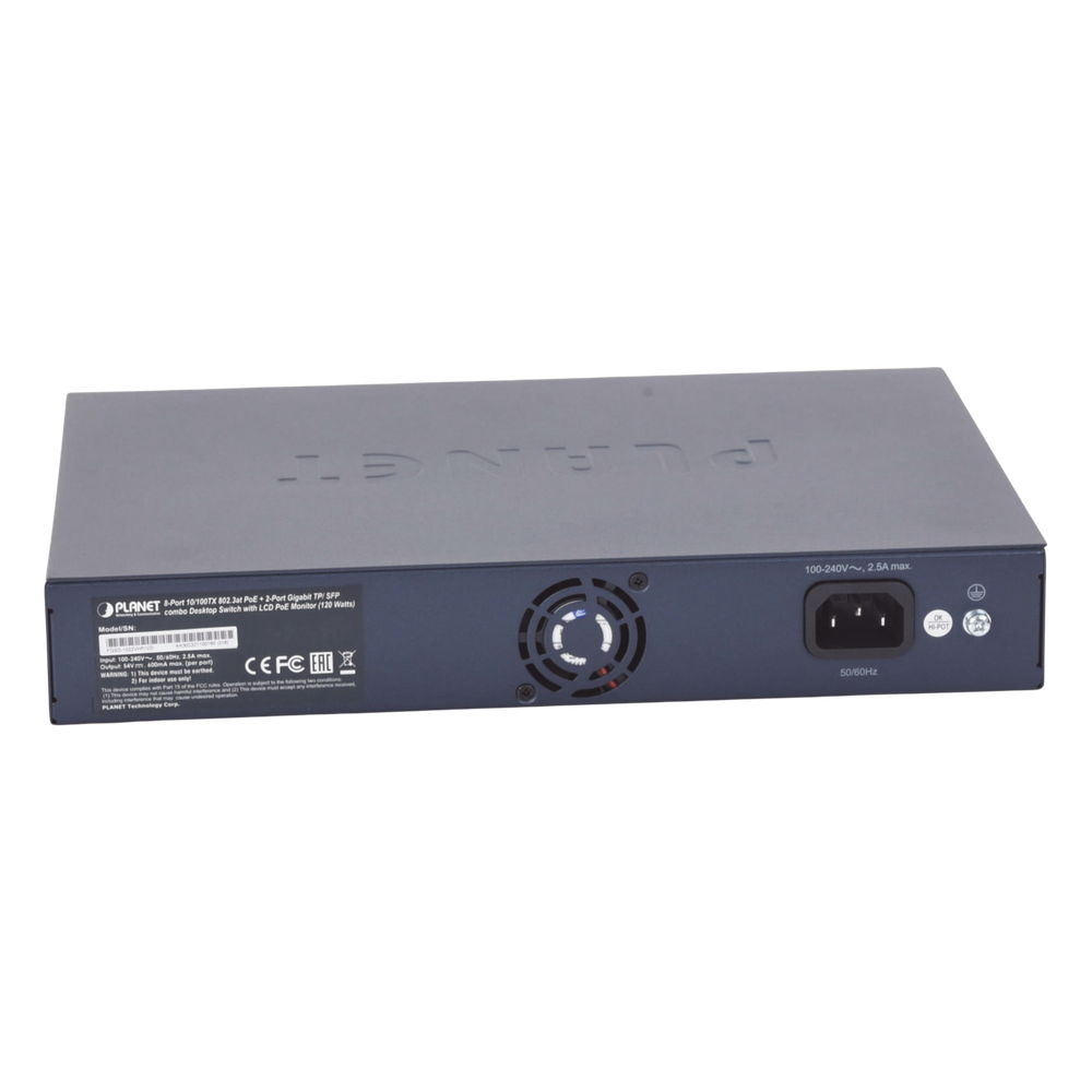 Switch PoE+ / Distancia 250 Metros / 8 Puertos + 2 Combo TP/SFP Gigabit y Pantalla LCD Para Monitoreo - Imagen 4