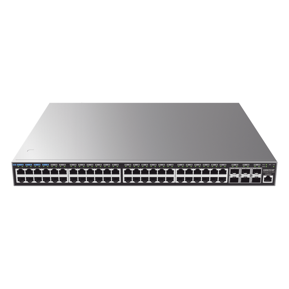 Switch Capa 3 PoE+ Administrable / 48 puertos 10/100/1000 Mbps + 6 Puertos SFP+ de 10 Gigabits / Hasta 740W / Compatible con GWN Cloud. - Imagen 4