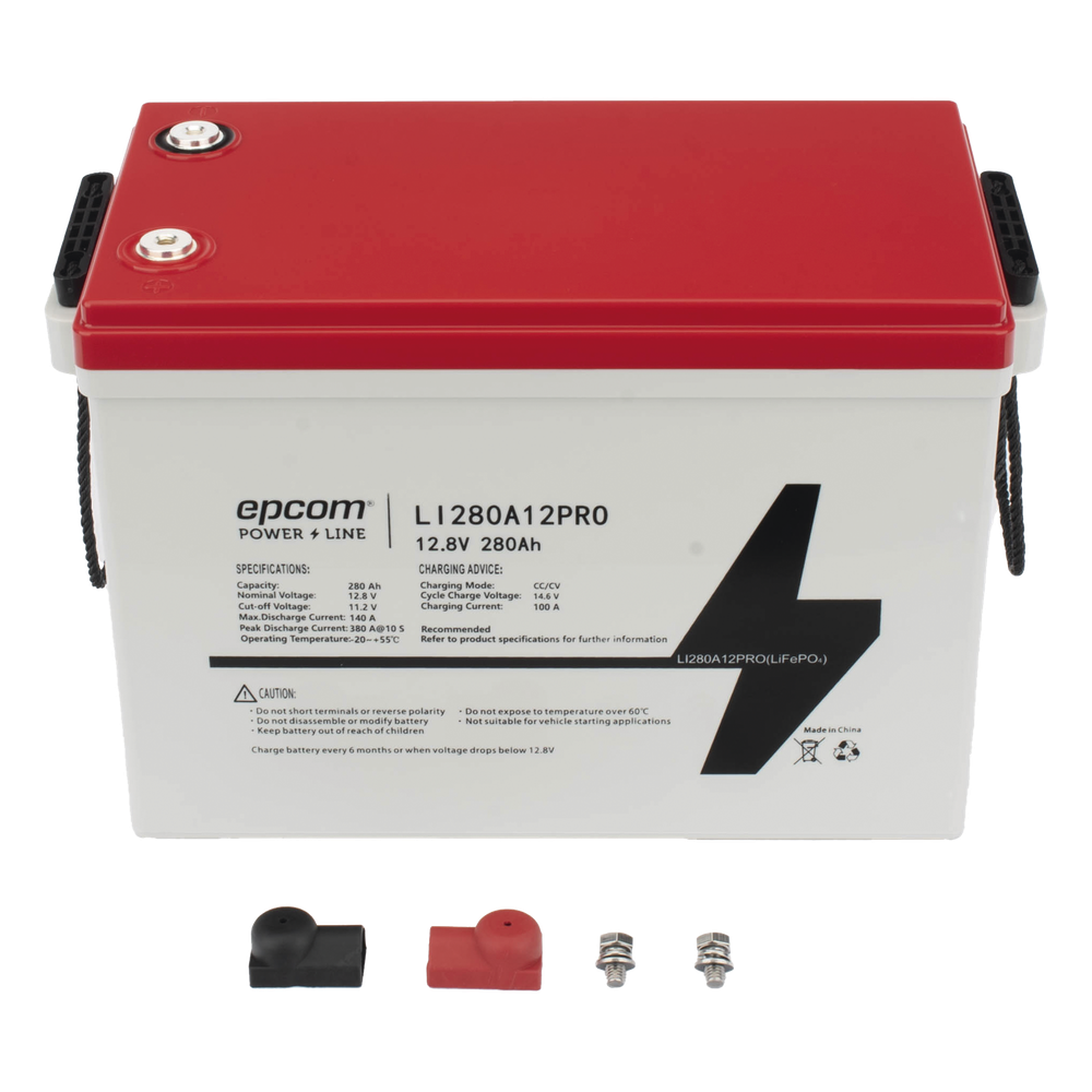 Batería de Litio LiFePO4 Ciclo Profundo / 12.8 Vcc / 280 Ah / 3.58 kWh / 6000 Ciclos / Descarga 140 A / Carga 100 A / BMS con Corte a 11.2 Vcc / Solar y Marina - Imagen 4