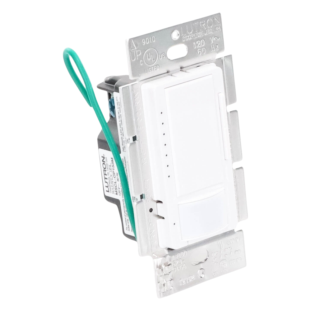 Atenuador de pared con sensor de ocupación y vacancia Maestro, 120 V, 600 W incandescente/halógeno y 150 W LED/CFL regulables, unipolar o multilocalización, blanco - Imagen 4