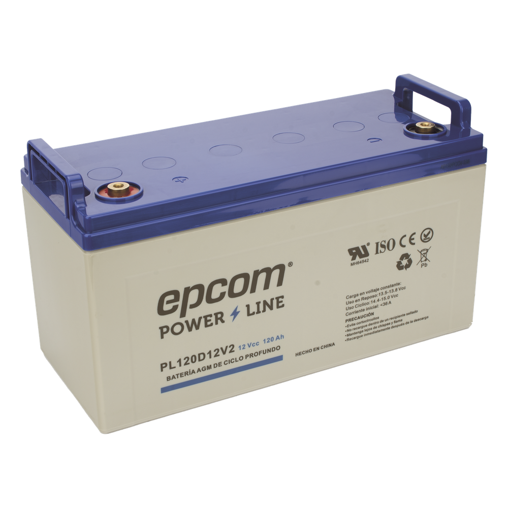 Batería AGM-VRLA Ciclo Profundo / 12 Vcc / 120 Ah / Carcasa UL94-HB / Terminales M8 / Aplicaciones Fotovoltaicas y de Emergencia - Imagen 4