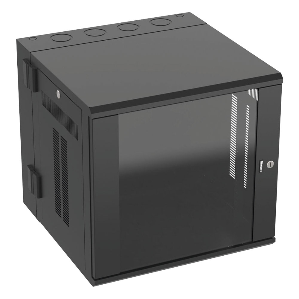 Gabinete PanZone de Montaje en Pared, de 19in, Puerta con Ventana de Seguridad, 12 UR, 635mm de Profundidad, Color Negro - Imagen 4