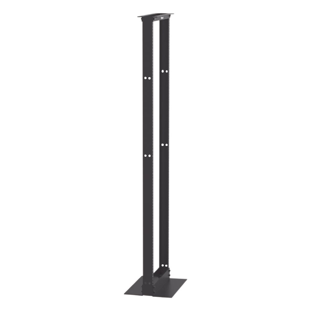 Rack de Dos Postes Estándar de 19 in, Rieles Numerados y Roscados #12-24, Fabricado en Aluminio, 45 Unidades de Rack, Color Negro - Imagen 4