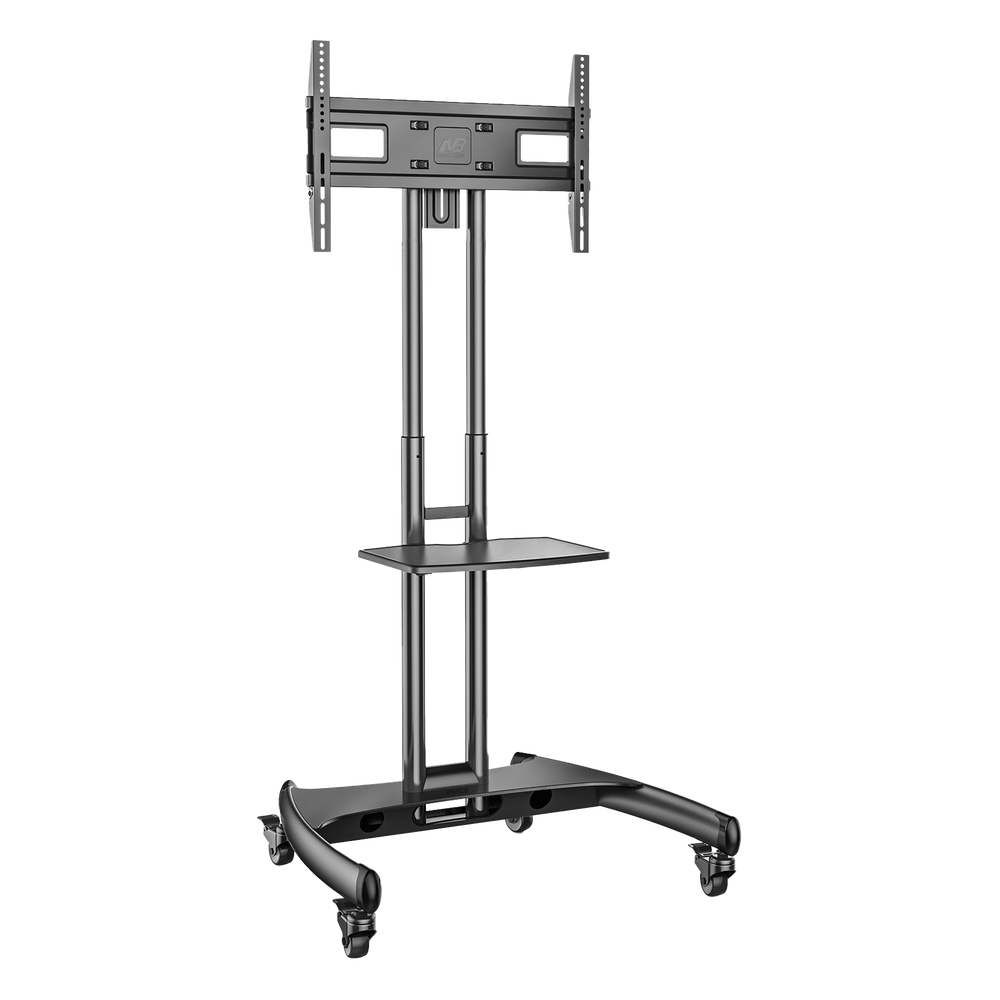 Soporte de Pantalla con Ruedas AVA1500601PNB / Compatible con Monitores de 32" a 75" / VESA 200x200 a 600x400 mm / Carga 45.5 kg (100 lbs) / Altura Ajustable 1120-1520 mm / Base para Accesorios / 4 Ruedas 360° - Imagen 4