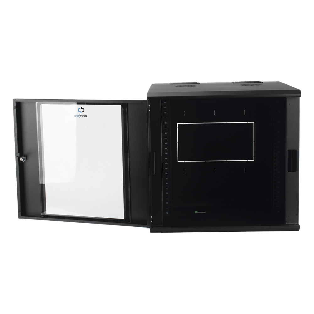 Gabinete Abatible de Pared (Con Marco Trasero) con Rack 19" de 12 Unidades. Ventana de Cristal Templado. - Imagen 4