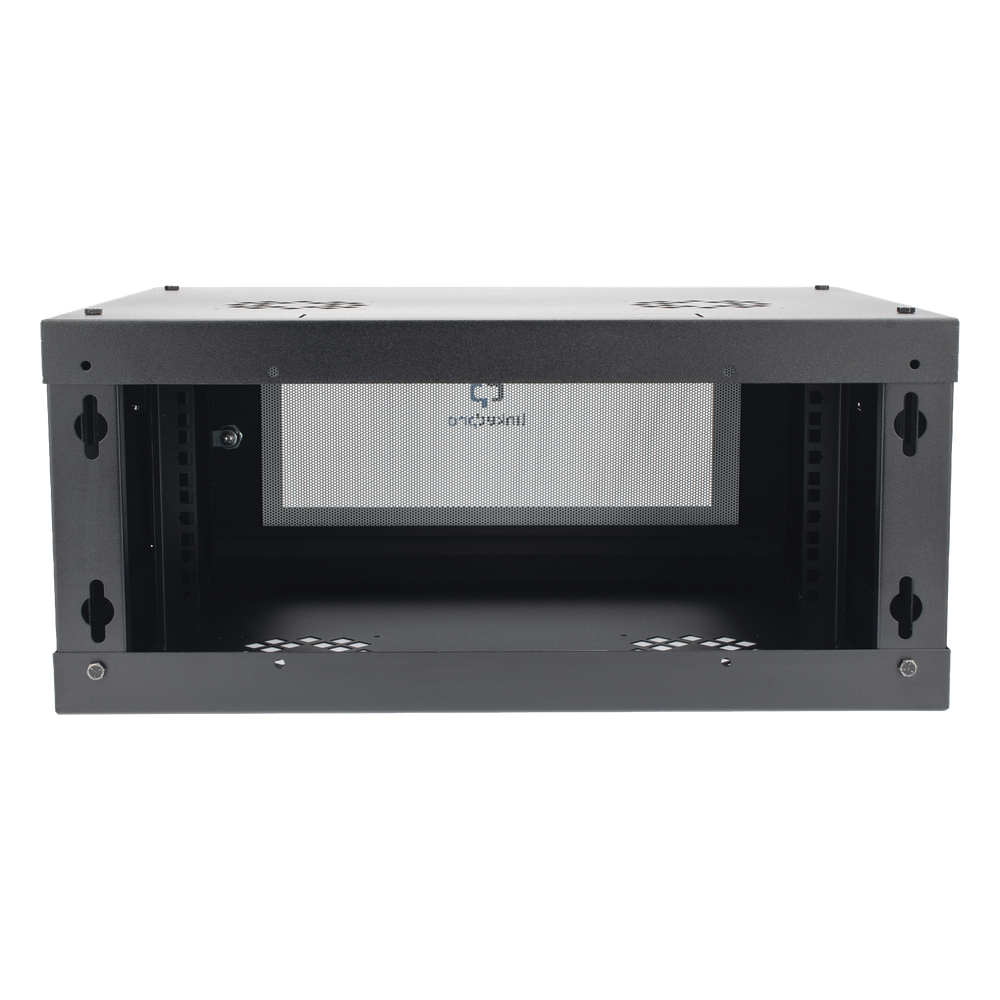 Gabinete de Pared con Puerta de Cristal Templado, 455 mm de Profundidad, 4U Rack de 19 in, Acero Reforzado - Imagen 4