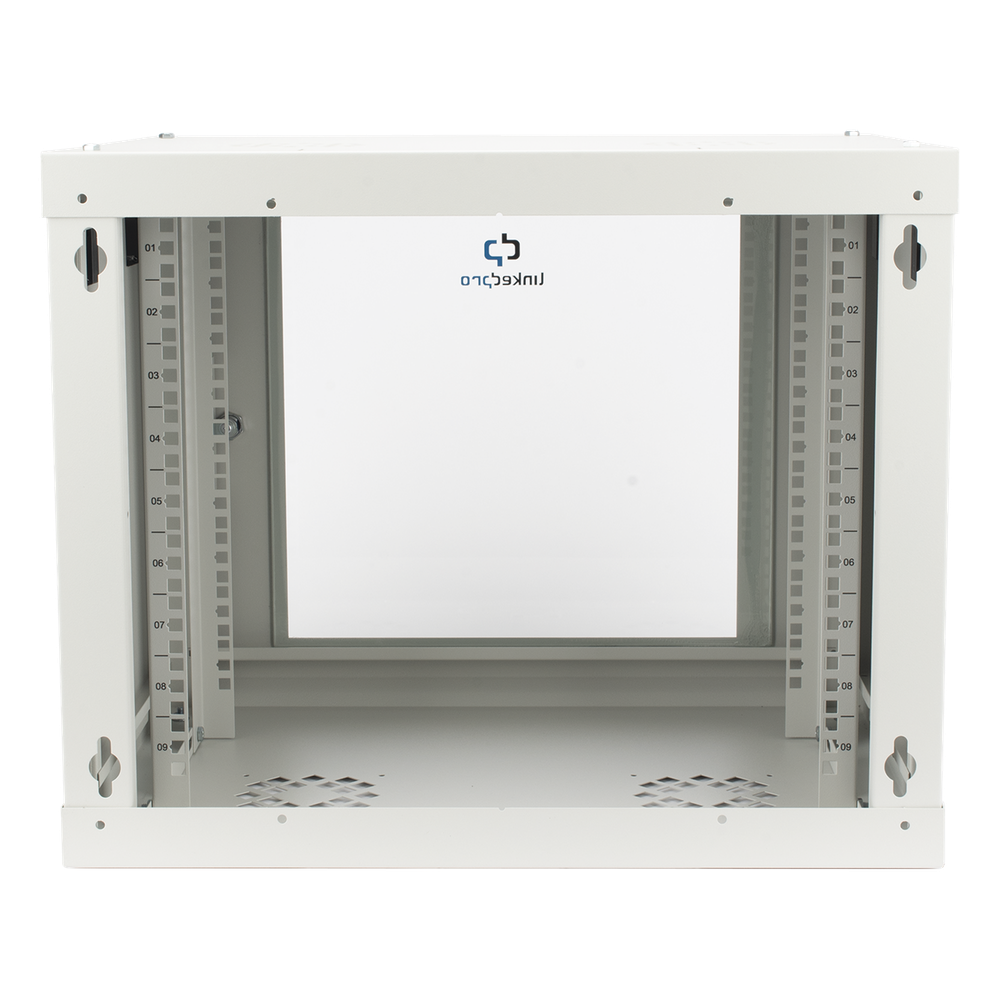 Gabinete de Pared de 9U con Puerta de Cristal Templado, 479.5 mm de Profundidad, Rack de 19'', Acero Reforzado, Color Blanco - Imagen 4
