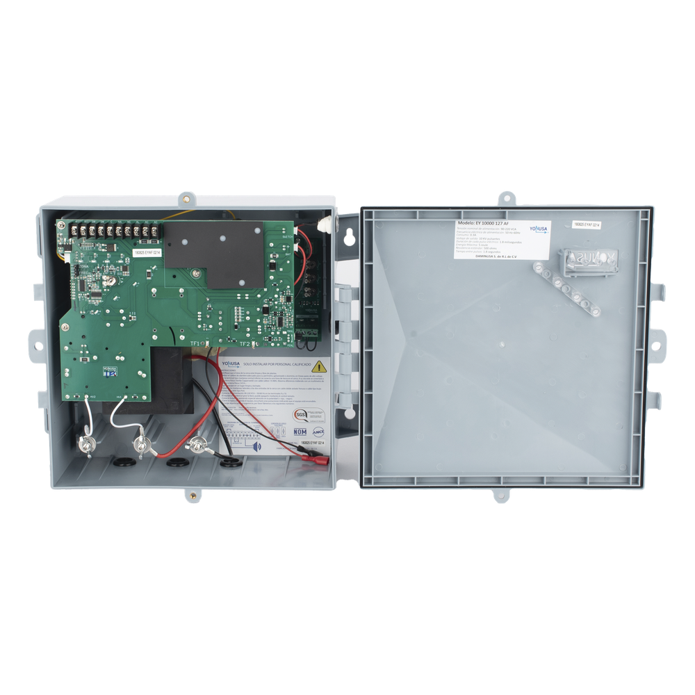 Energizador para Cerco Eléctrico Anti-Plantas / 10,000 Volts / 10,000 Metros Lineales / Alimentación AC 127-220V o Solar / Control Remoto RF 433 MHz / Sistema de Alarma Integrado / Salida Auxiliar 12Vdc 1.5A / Respaldo con Batería Int - Imagen 5