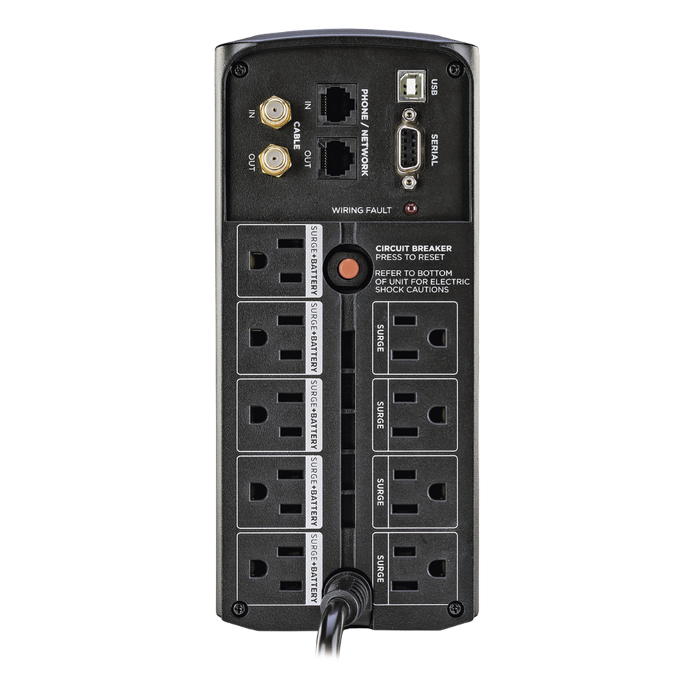 UPS de 1000 VA/600 W, Topología Línea Interactiva, Entrada 120 Vca NEMA 5-15P, Tipo Mini Torre, Con 9 Tomas NEMA 5-15R - Imagen 4