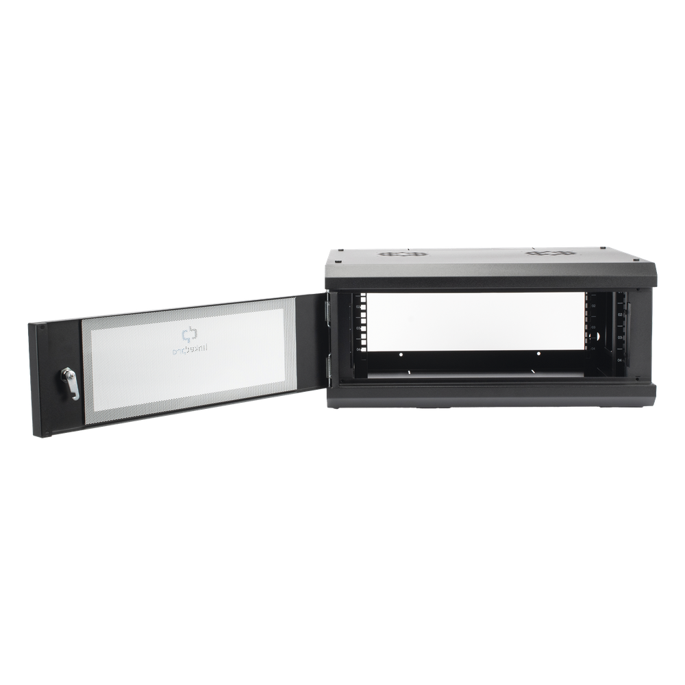 Gabinete de Pared con Puerta de Cristal Templado, 455 mm de Profundidad, 4U Rack de 19 in, Acero Reforzado - Imagen 5
