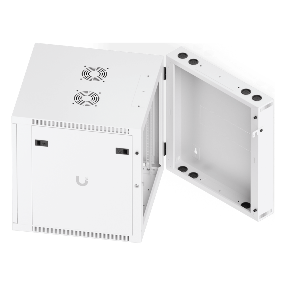 UACC Rack Cabinet 12U (600 x 703 mm) - Gabinete Cerrado para Montaje en Pared con Puerta Frontal de Vidrio Templado, Puerta Trasera Abatible (Swing-Out) y Paneles Laterales Removibles con Llave - Imagen 5