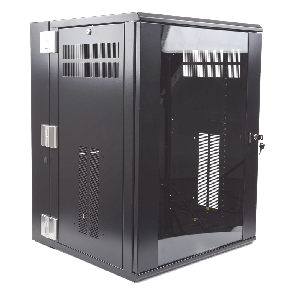 Gabinete PanZone de Montaje en Pared, de 19in, Puerta con Ventana de Seguridad, 18 UR, 635mm de Profundidad, Color Negro - Imagen 6