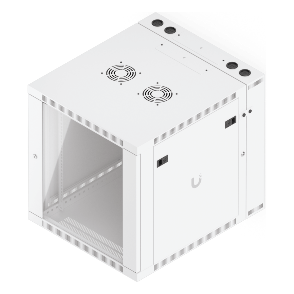 UACC Rack Cabinet 12U (600 x 703 mm) - Gabinete Cerrado para Montaje en Pared con Puerta Frontal de Vidrio Templado, Puerta Trasera Abatible (Swing-Out) y Paneles Laterales Removibles con Llave - Imagen 6
