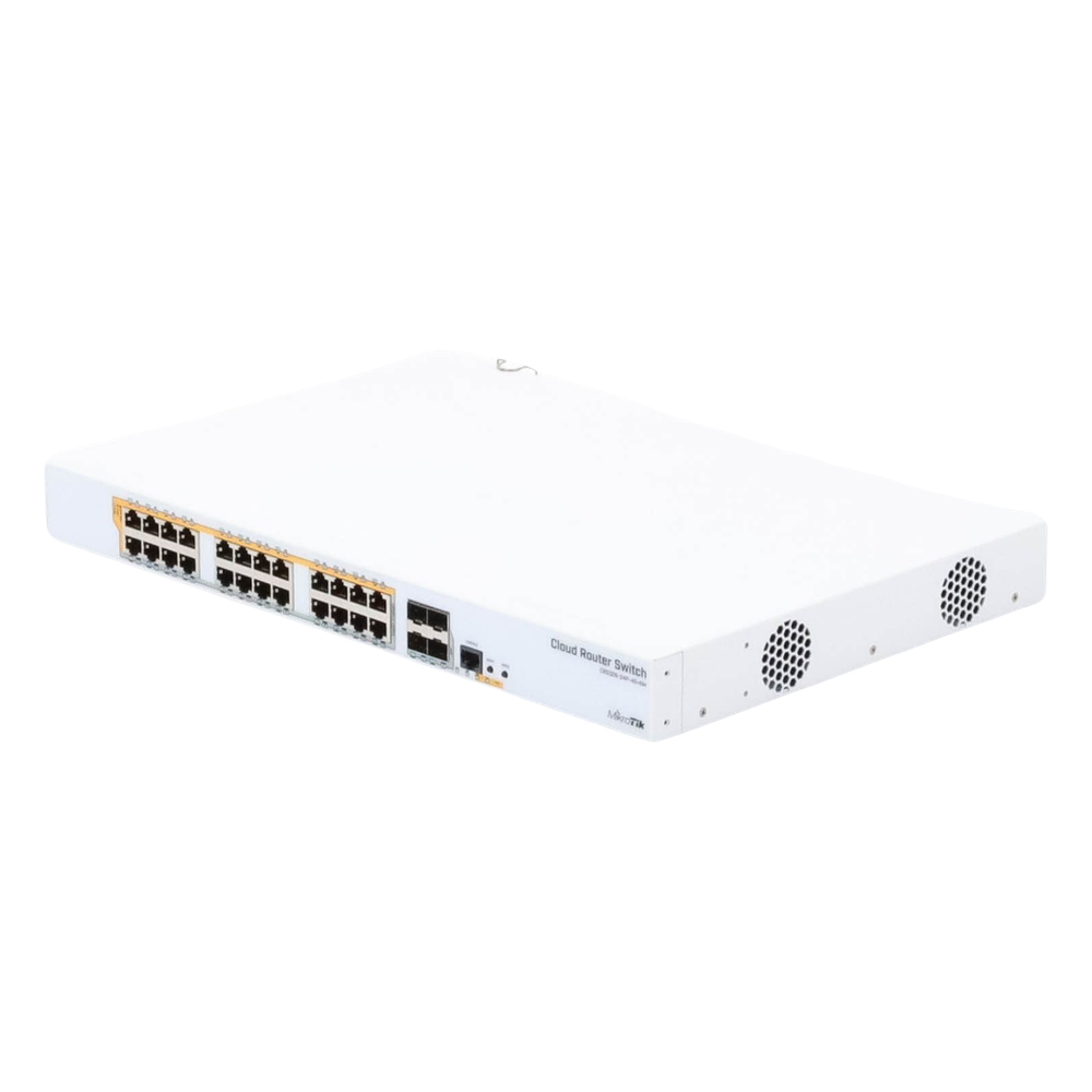 CRS328-24P-4S+RM - 24 port Gigabit Ethernet router/switch with four 10Gbps SFP+ - Imagen 3