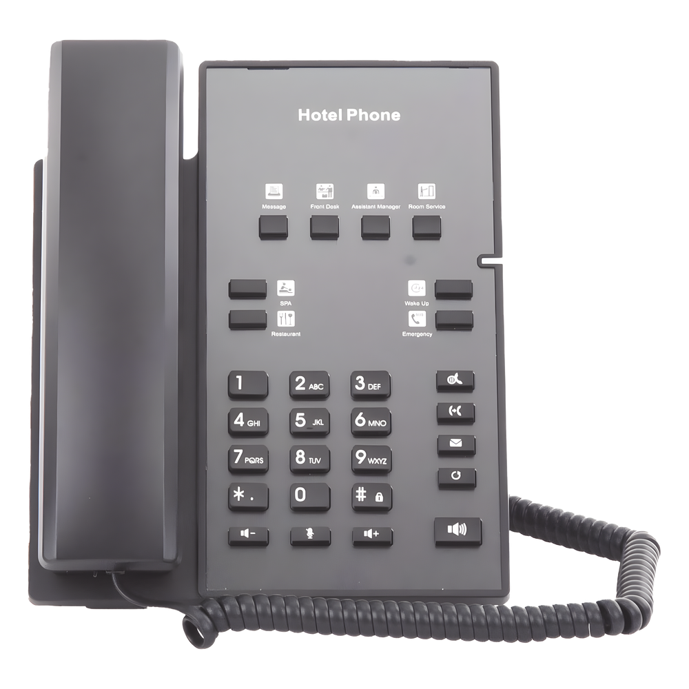 Teléfono IP para Hotelería, profesional con 8 teclas programables para servicio rápido, plantilla personalizable con PoE - Imagen 4