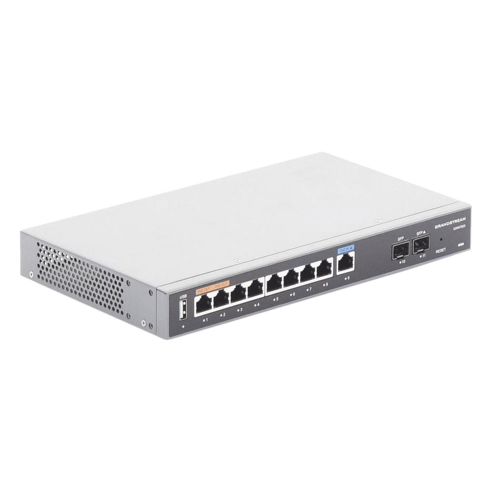 Router Gigabit VPN / Balanceador de cargas / 60,000 sesiones NAT / 9 puertos 10/100/1000 Mbps + 2 puertos SFP (WAN/LAN) / 1 puerto entrada PoE(af/at) / 2 puertos salida PoE (af/at) / Compatible con GWN Cloud. - Imagen 7