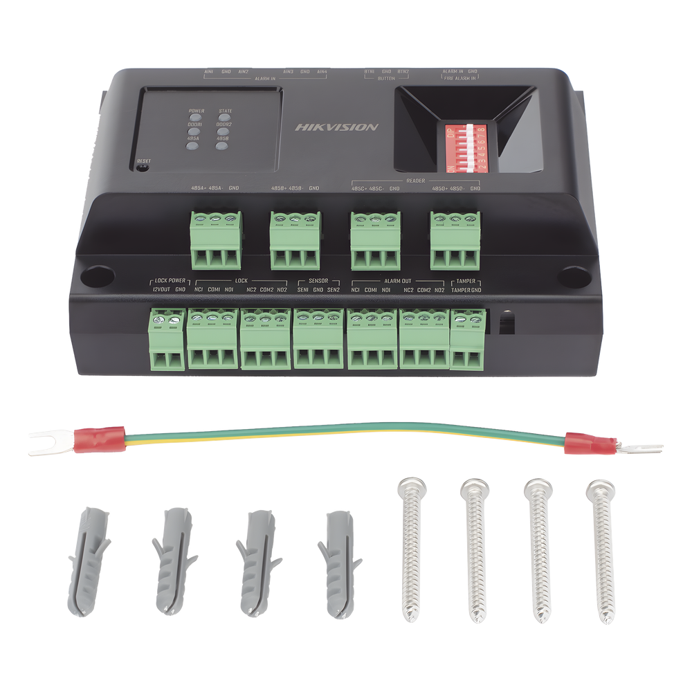 Expansor de 2 Puertas para Paneles de Control de Acceso DS-K27 Series / Comunicación RS-485 / 4 Entradas y 2 Salidas Auxiliares - Imagen 8