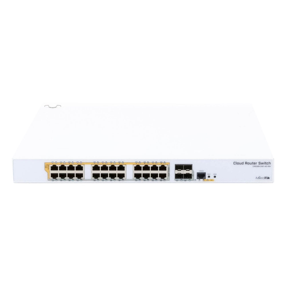 CRS328-24P-4S+RM - 24 port Gigabit Ethernet router/switch with four 10Gbps SFP+ - Imagen 5