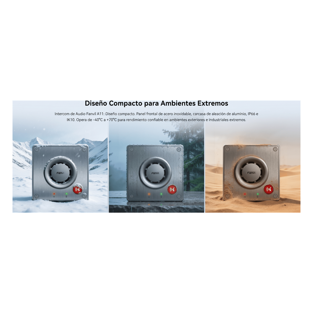 Intercom IP de Audio para Exterior / Altavoz 5W y Doble Micrófono con Reducción de Ruido / Panel Acero Inoxidable y Cuerpo Aluminio / IP66 e IK10 / PoE+ / 2 Líneas SIP - Imagen 11