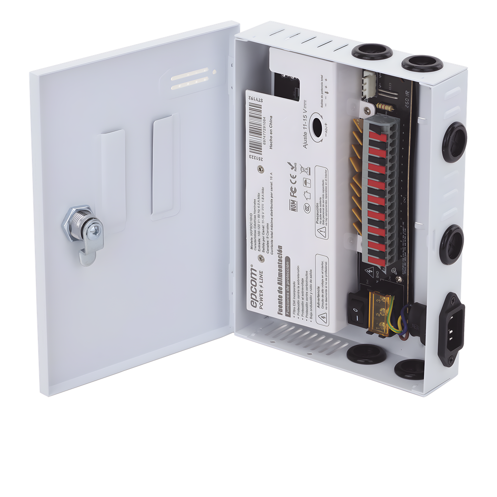 Fuente | 11-15 V | 9 canales | 16 A | Compatible con cámaras 4K | Alta tecnología en seguridad | Doble ventilador | Hasta 1.8 Amperes por Salida | Filtro de ruido por canal | Diseño de alta gama. - Imagen 9