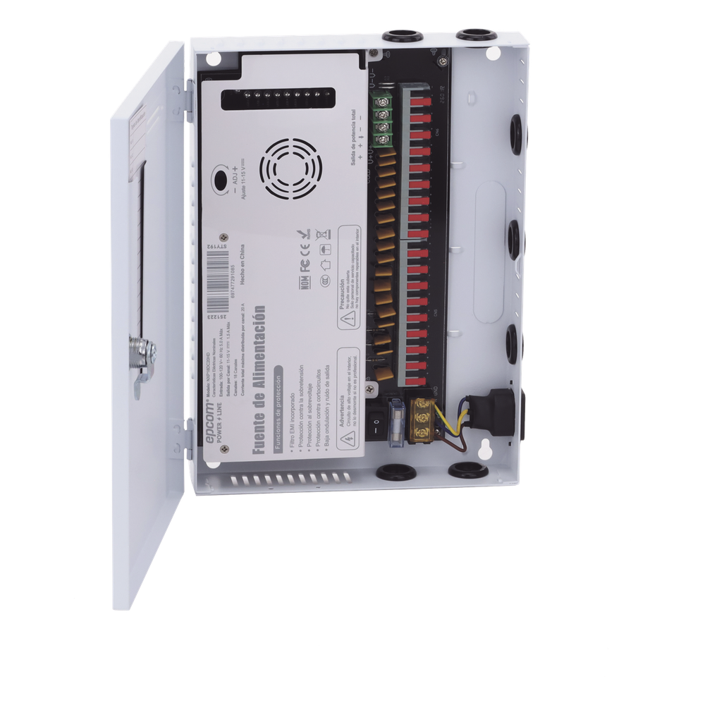 Fuente | 11-15 V | 18 canales | 20 A | Compatible con cámaras 4k | Alta tecnología en seguridad | Doble ventilador | Hasta 1.8 Amperes por Salida | Filtro de ruido por canal | Diseño de alta gama. - Imagen 10
